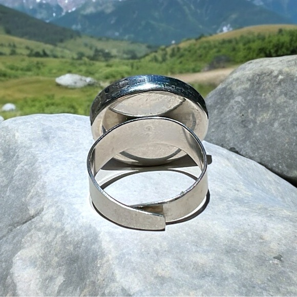 🌺Artisan Sterling & Inlaid Stone Ring - Picture 4 of 13